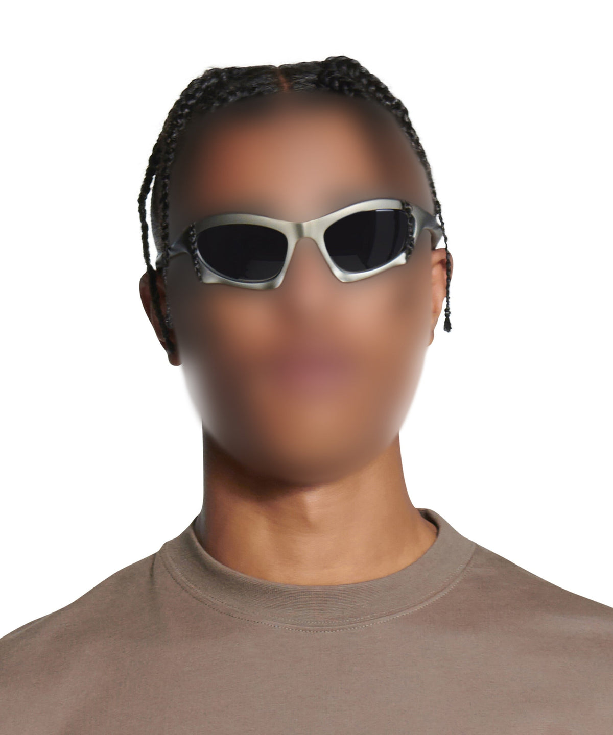 Bat Rectangle Sunglasses - Silver