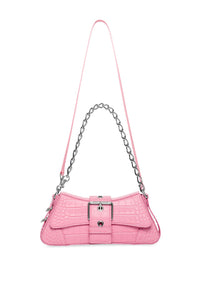 Lindsay With Strap Crocodile Embossed sweet pink Small Shoulder bag - Sweet Pink