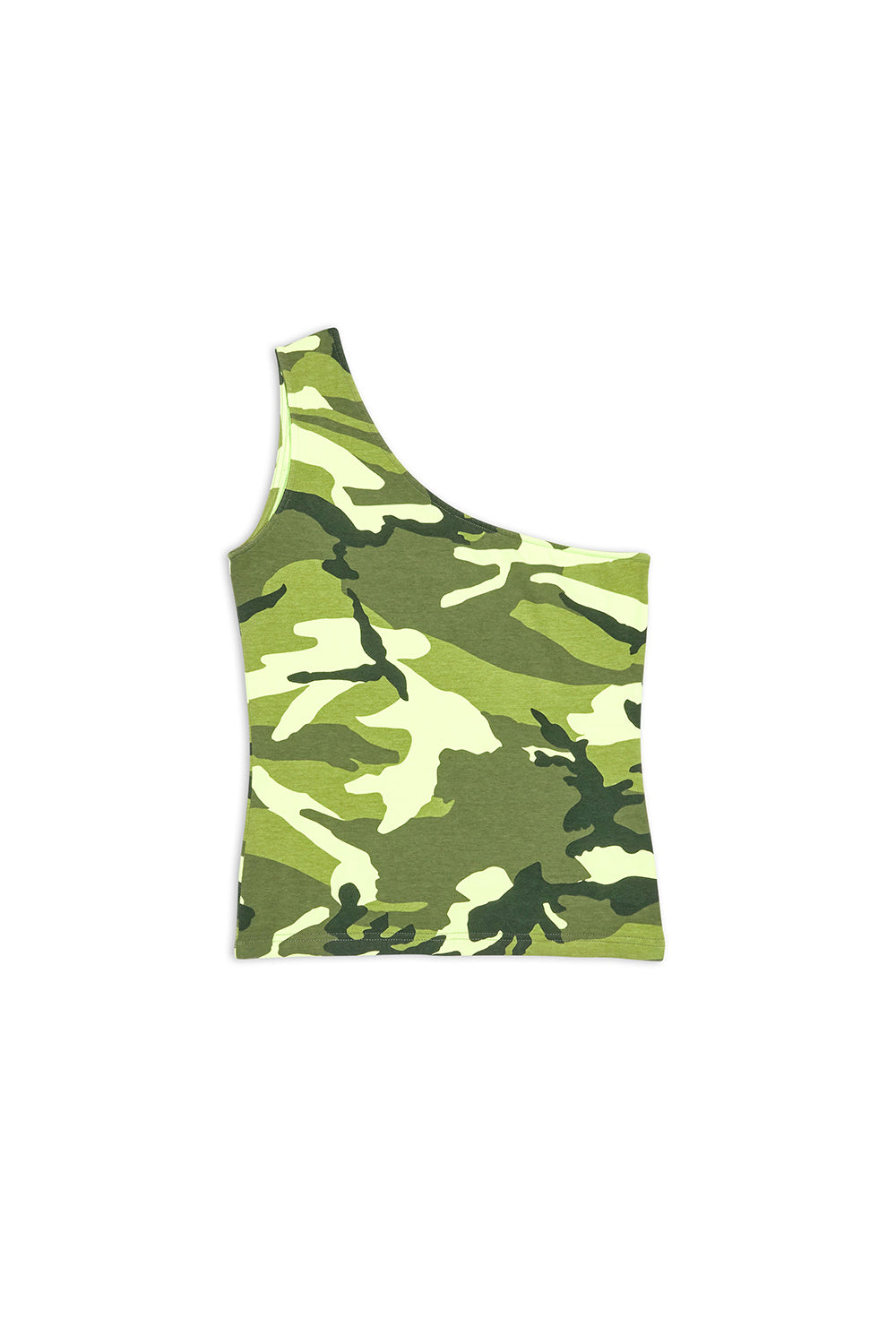 Allover Camo Asymetric lemon Tank top - Lemon