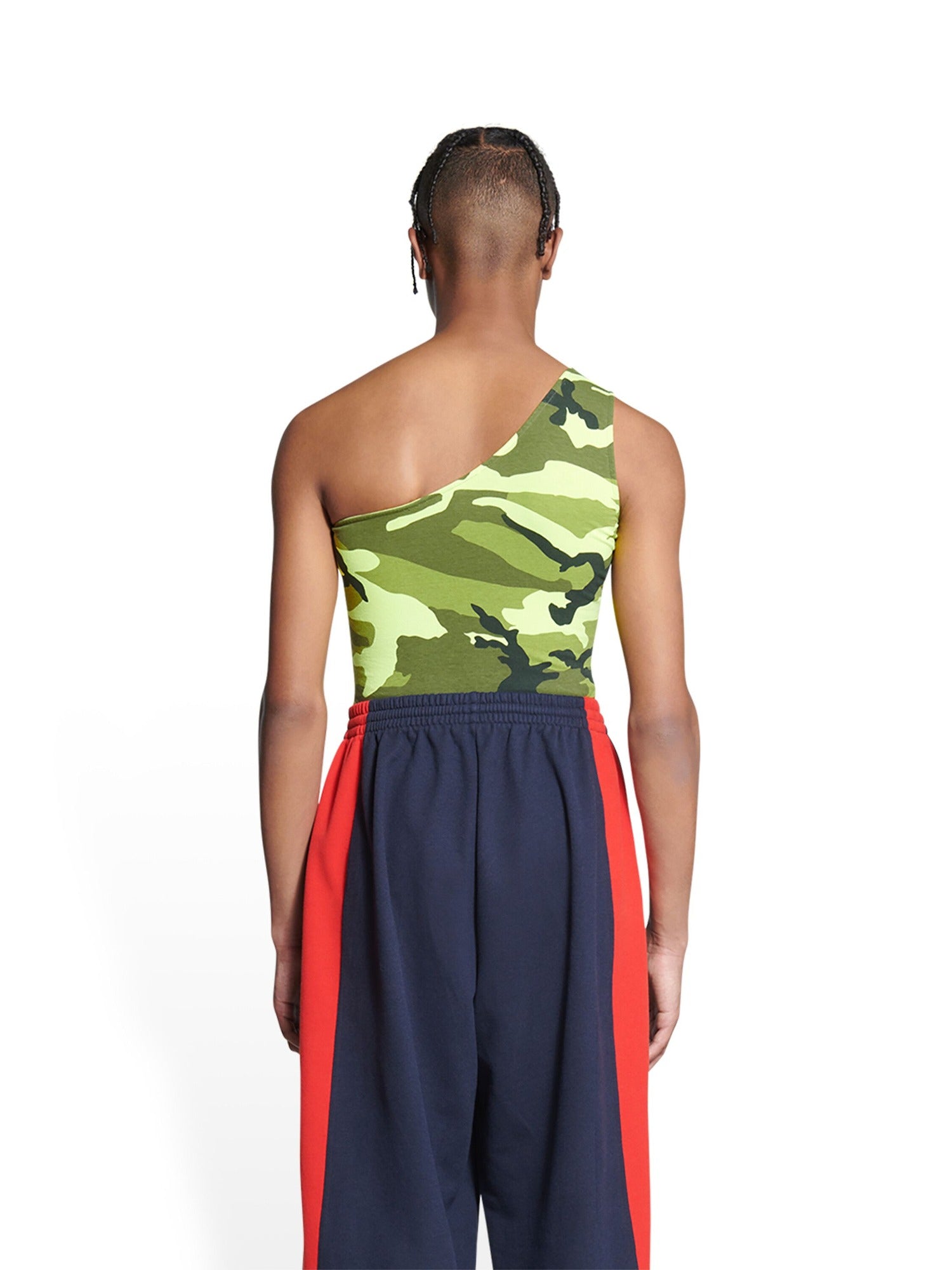 Allover Camo Asymetric lemon Tank top - Lemon