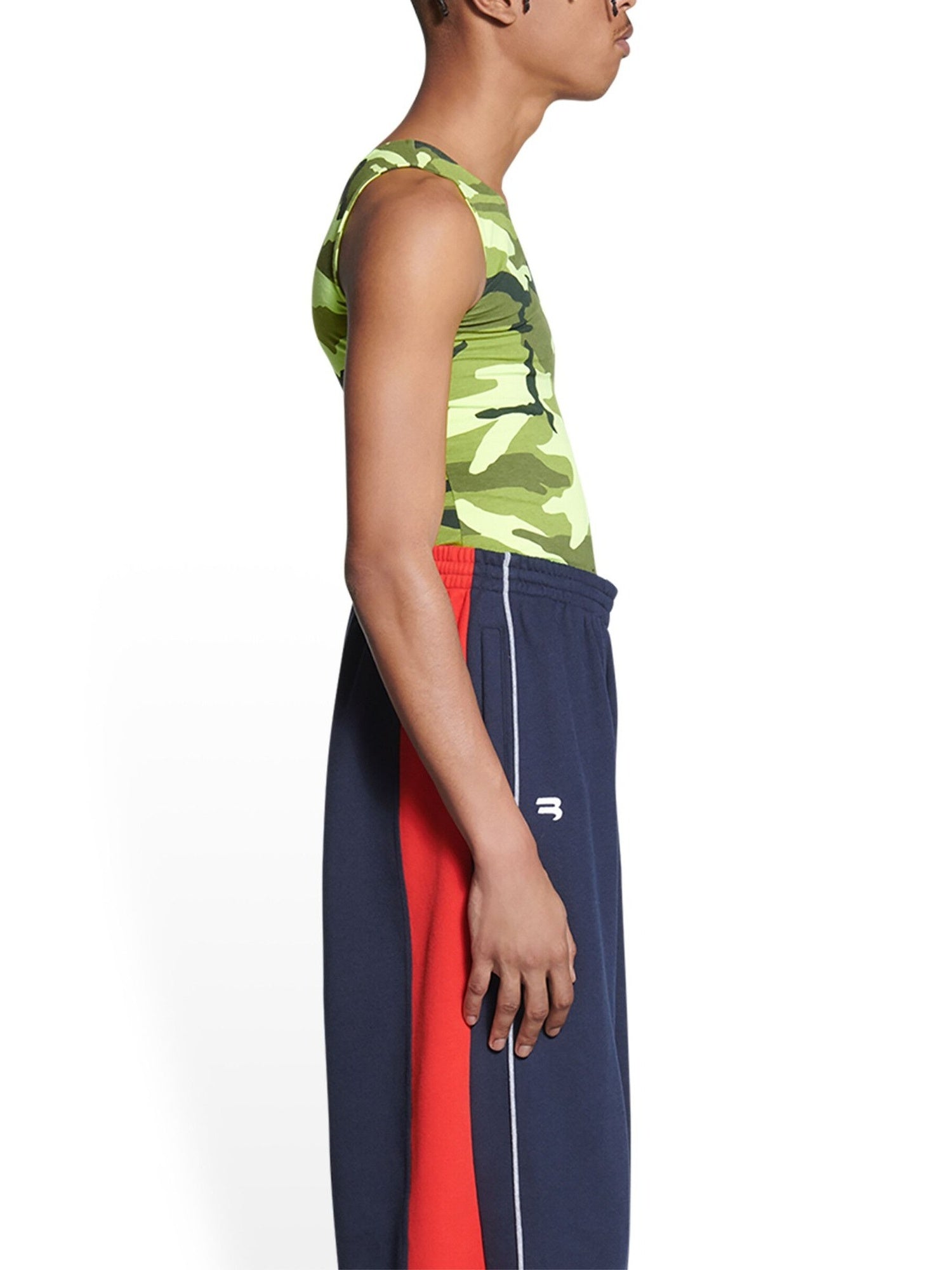 Allover Camo Asymetric lemon Tank top - Lemon