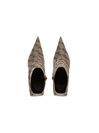Square Knife BB Monogram dark beige 80mm Boots - Dark Beige