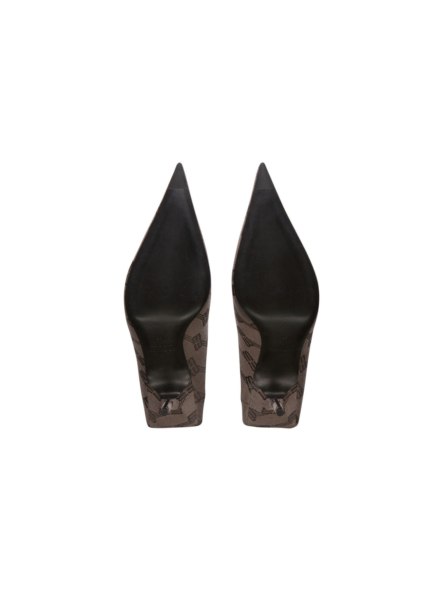 Square Knife BB Monogram dark beige 80mm Mules - Dark Beige