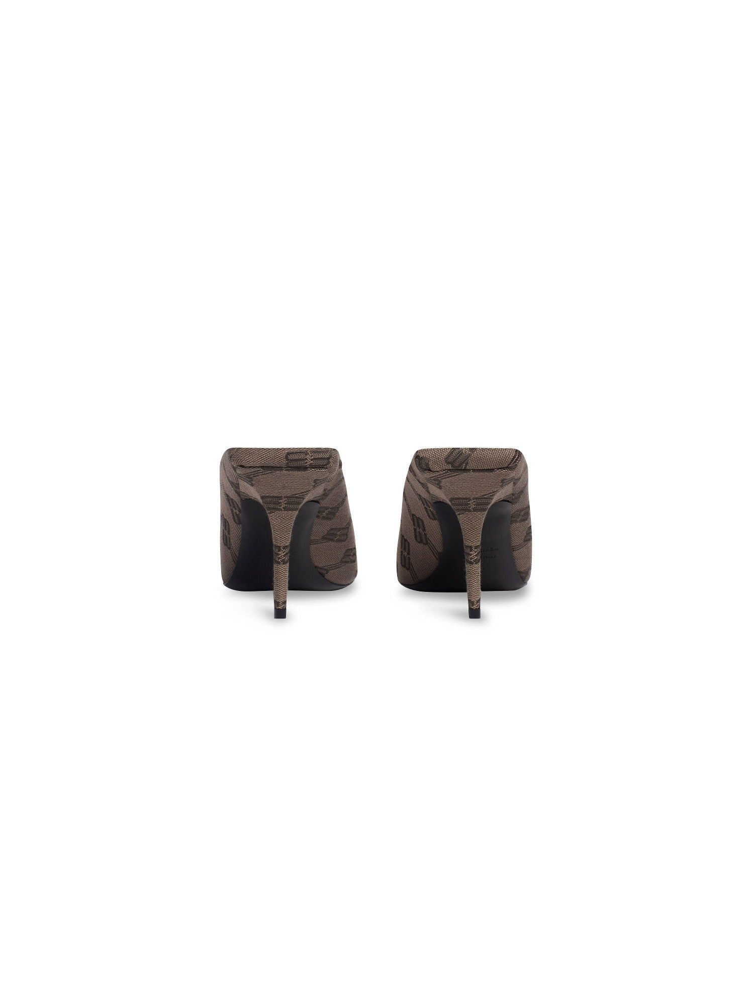 Square Knife BB Monogram dark beige 80mm Mules - Dark Beige