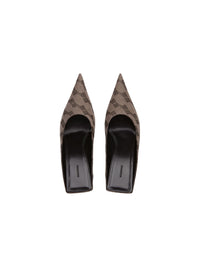 Square Knife BB Monogram dark beige 80mm Mules - Dark Beige