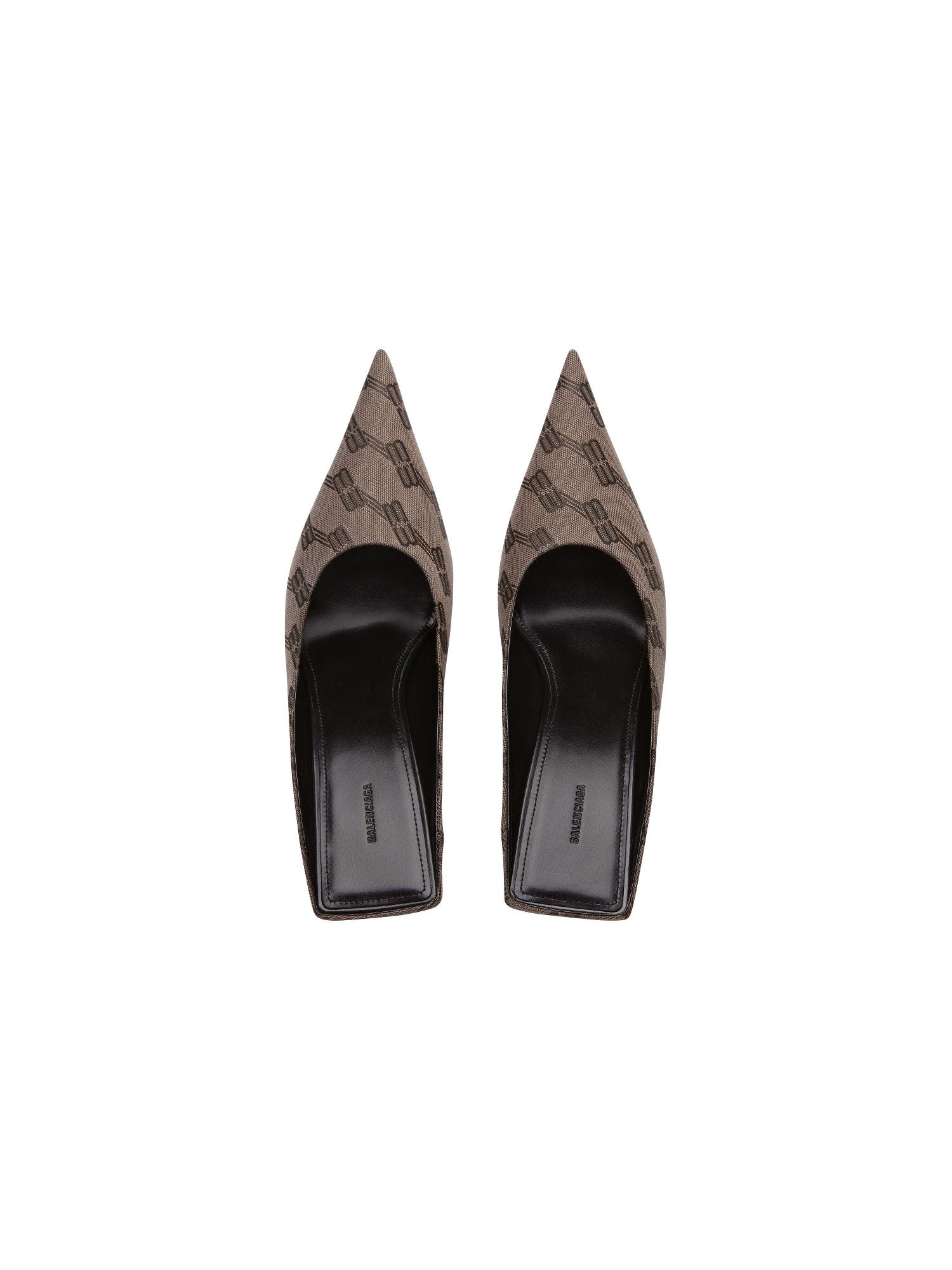 Square Knife BB Monogram dark beige 80mm Mules - Dark Beige