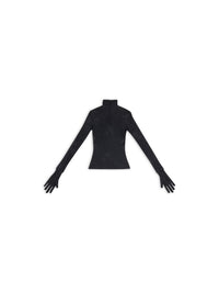 Lingerie black Turtleneck Top - Black