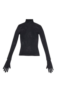 Lingerie black Turtleneck Top - Black