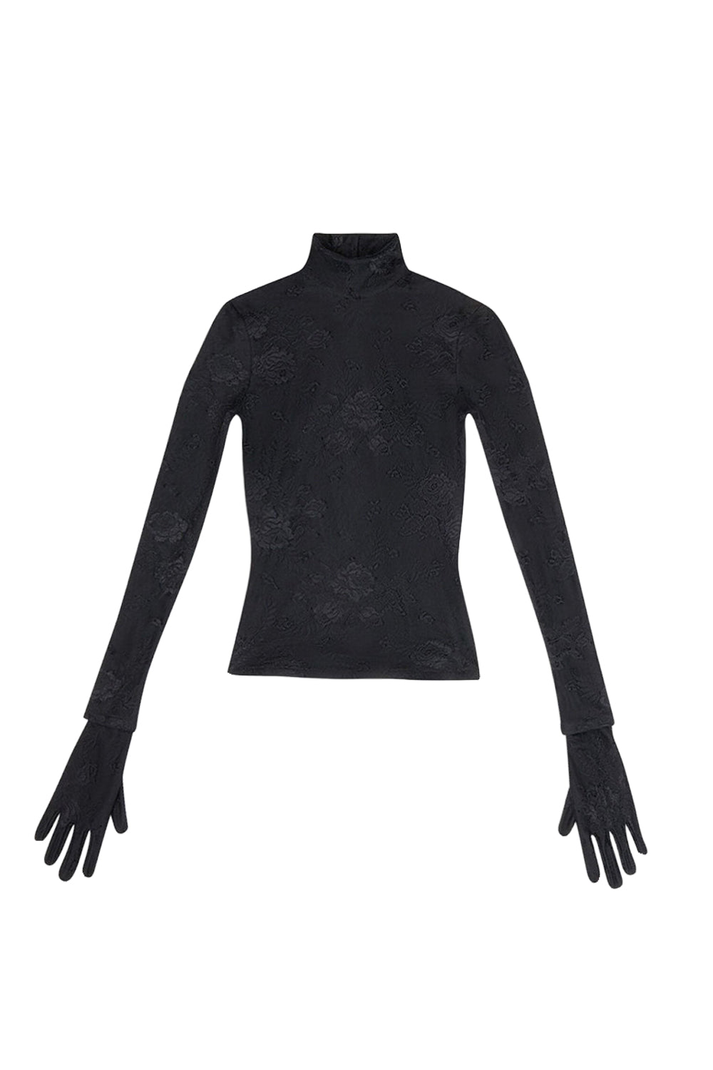 Lingerie black Turtleneck Top - Black