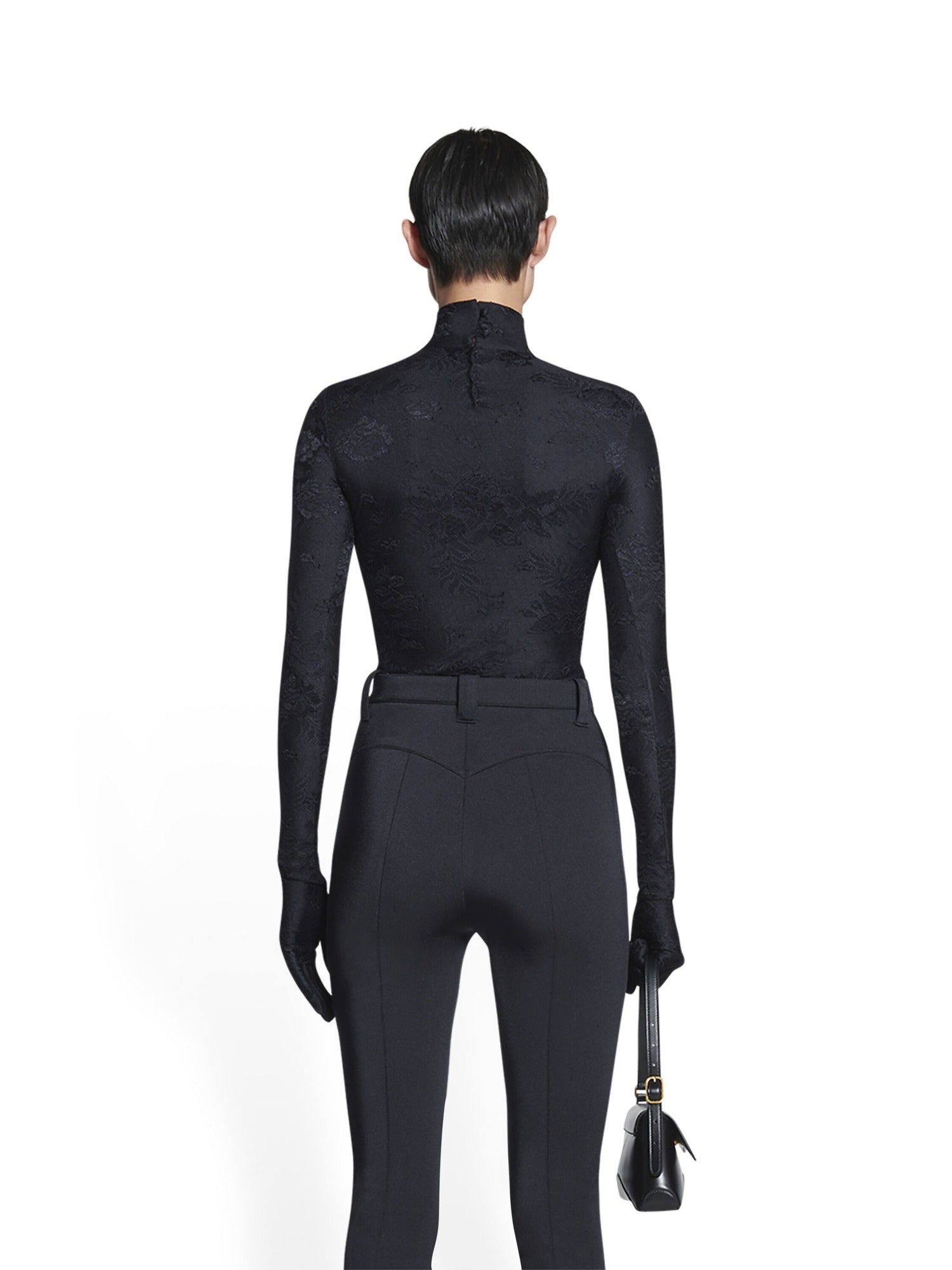 Lingerie black Turtleneck Top - Black