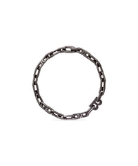 B Chain Thin Necklace - Dark Ruthenium Waxed