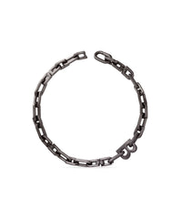 B Chain Thin Necklace - Dark Ruthenium Waxed