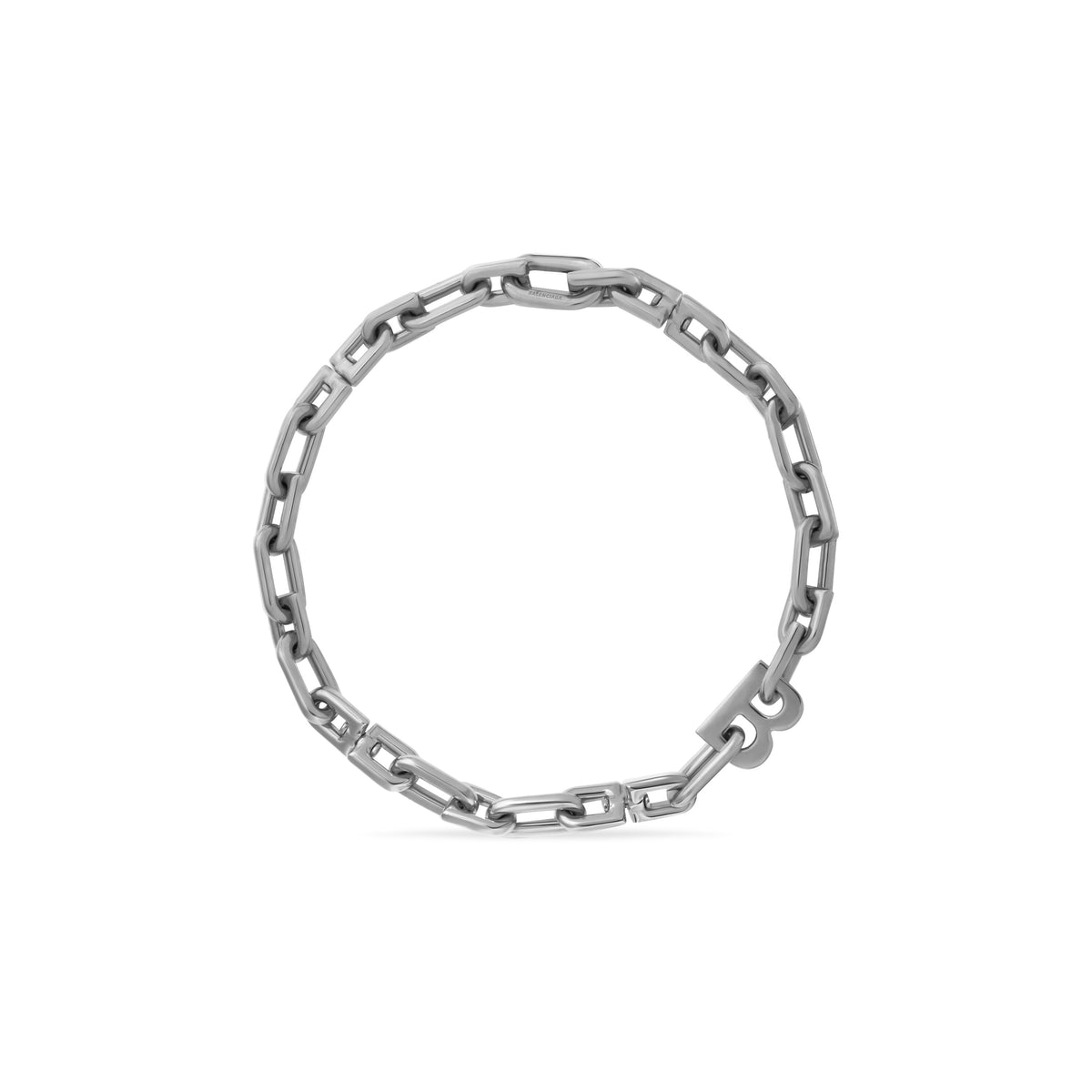 B Chain Thin Necklace - Shiny Silver