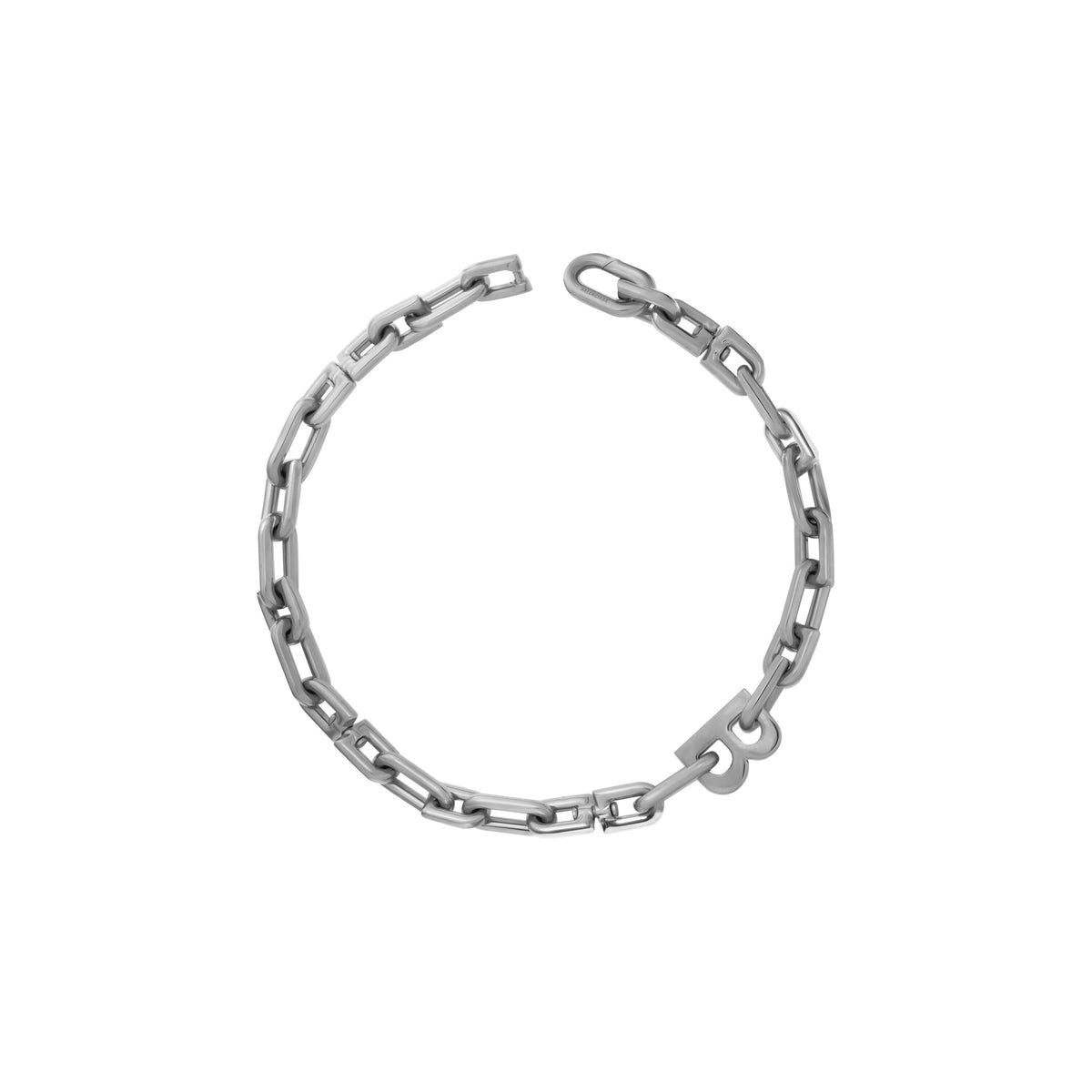 B Chain Thin Necklace - Shiny Silver