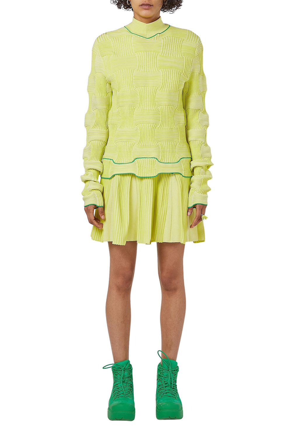 Acid kiwi & white Sweater - Acid Kiwi & White