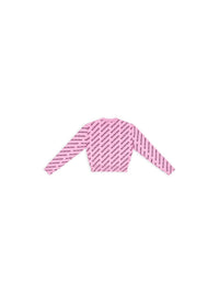 Mini Allover Logo Cropped pink & black Sweater - Pink & Black