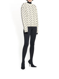 Mini Allover Logo chalky white & black Sweater - Chalky White & Black