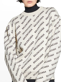 Mini Allover Logo chalky white & black Sweater - Chalky White & Black