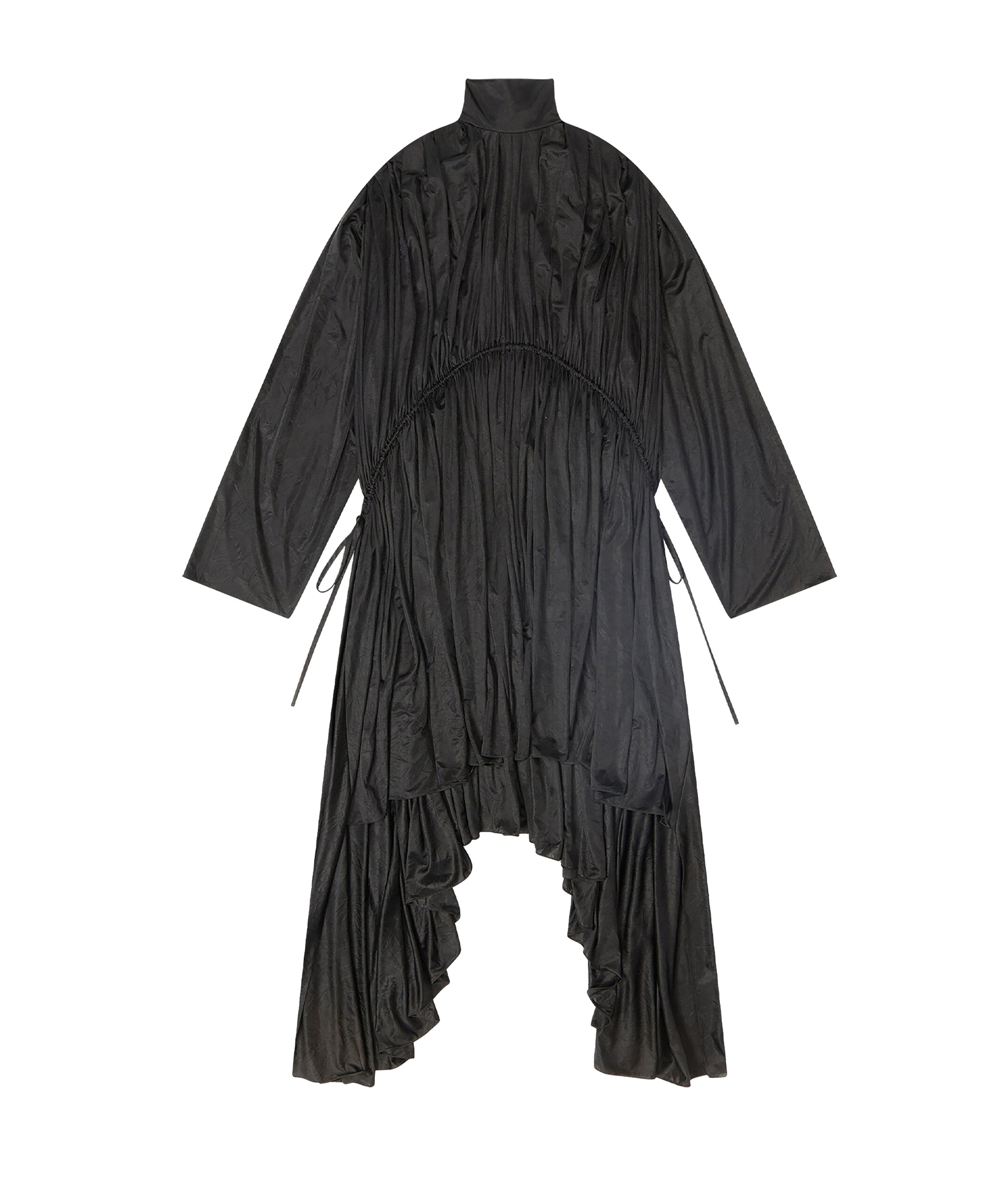 Pleated Stretch Dress - Black
