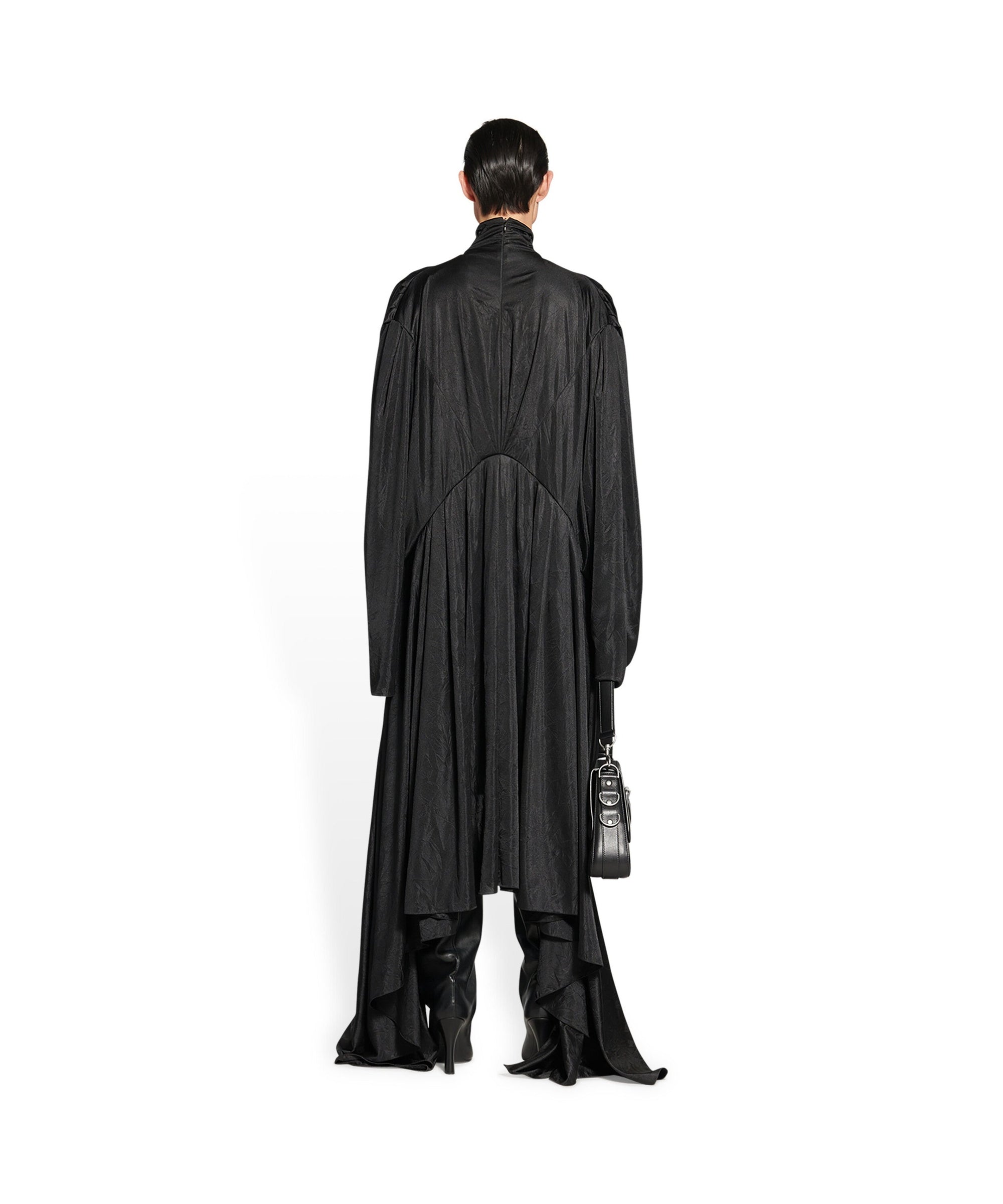 Pleated Stretch Dress - Black