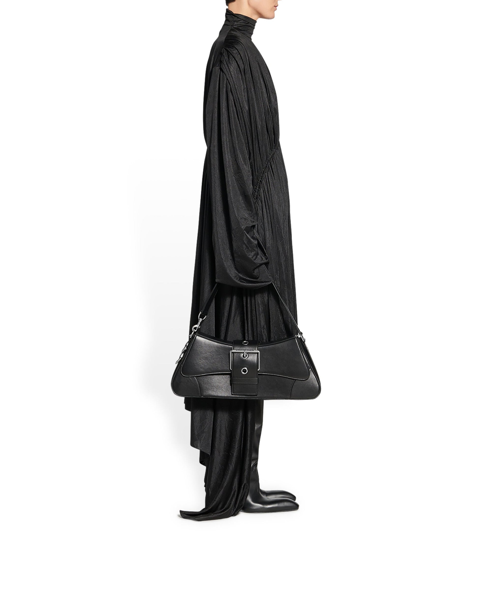 Pleated Stretch Dress - Black