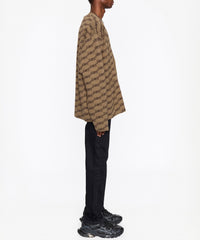 BB Monogram Cardigan - Beige & Brown