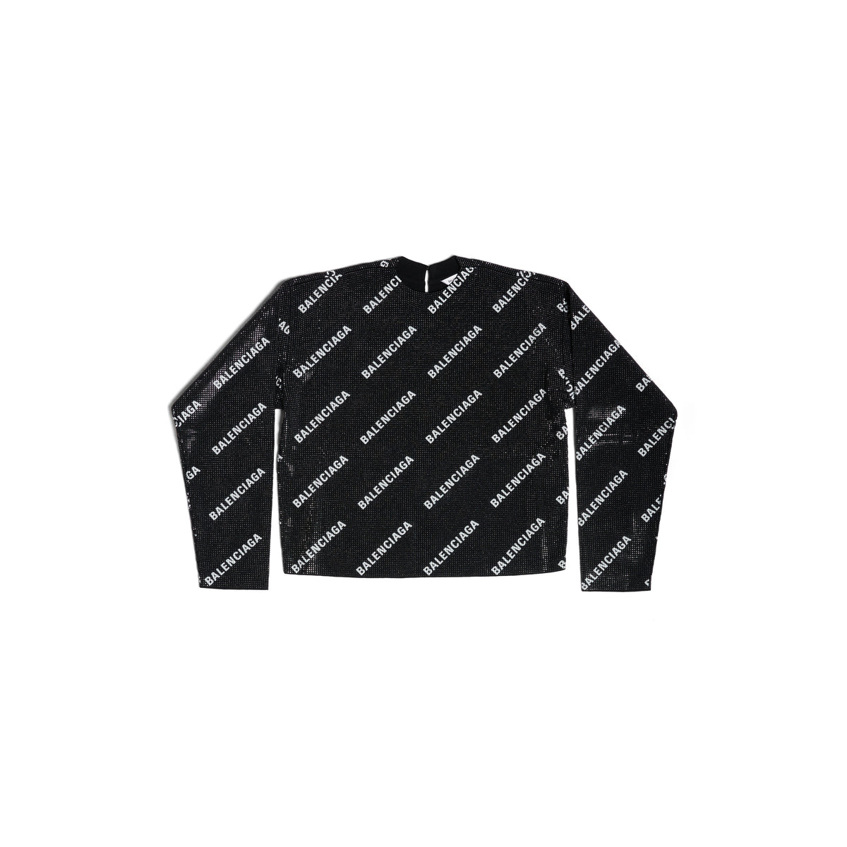 Allover Logo Strass Sweater - Black & White