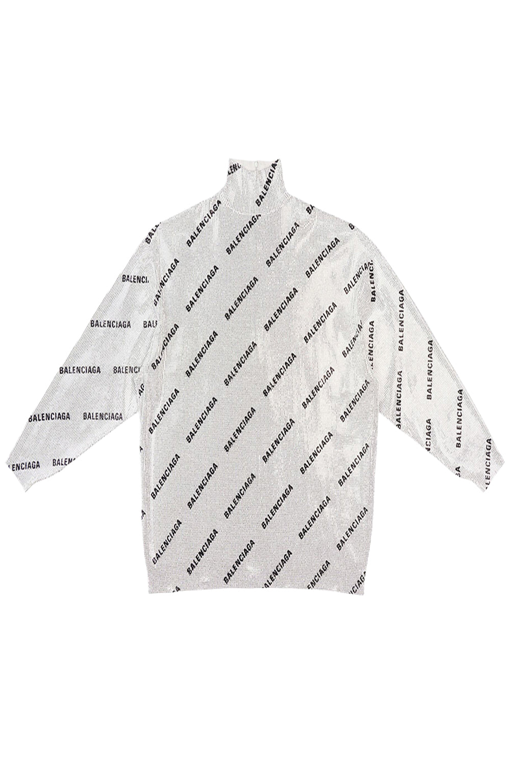 Allover Logo Strass silver & black Turtleneck - Silver & Black