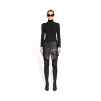 Cut-Up Mini Skirt - Black