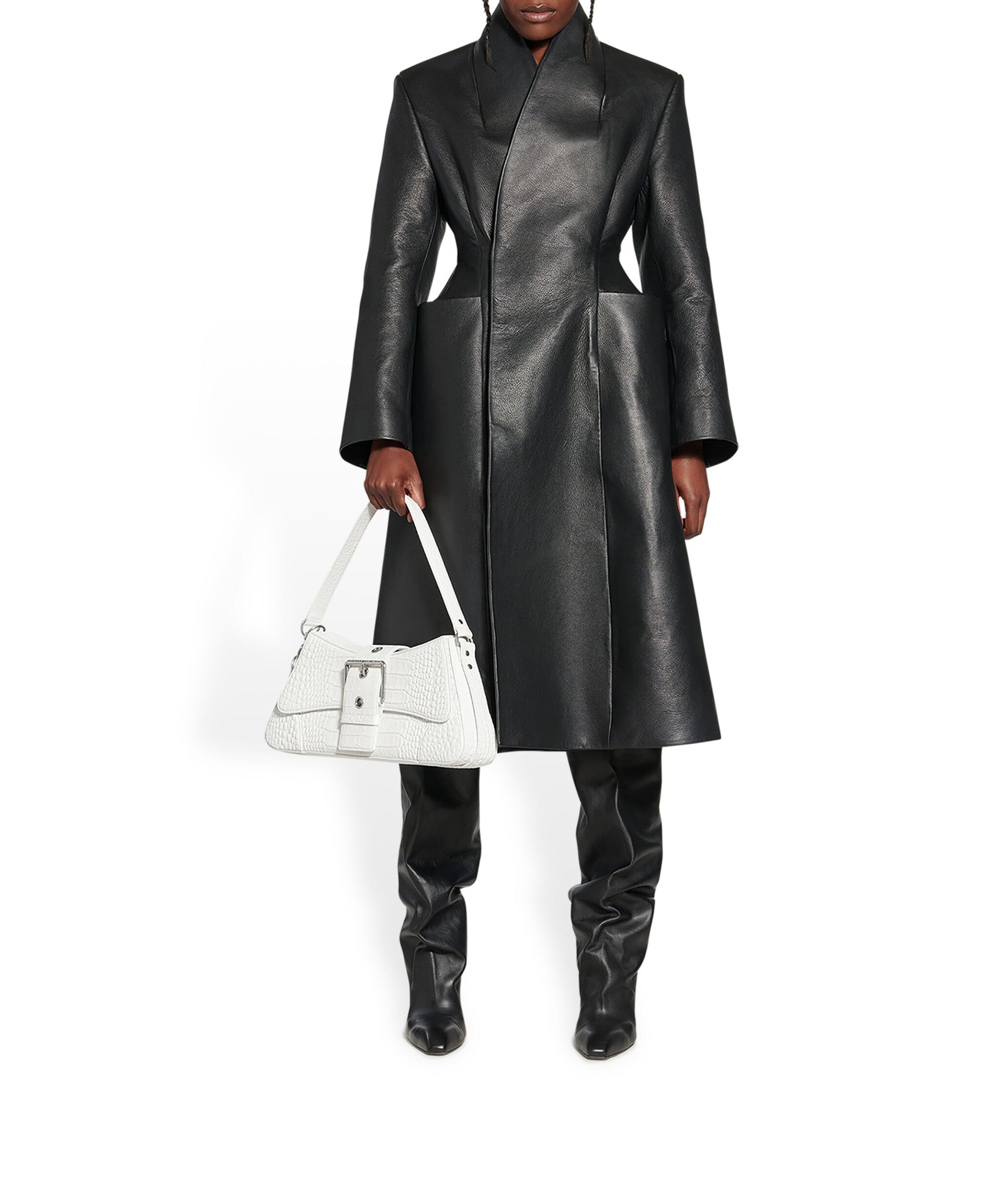 Flare Hourglass Coat - Black