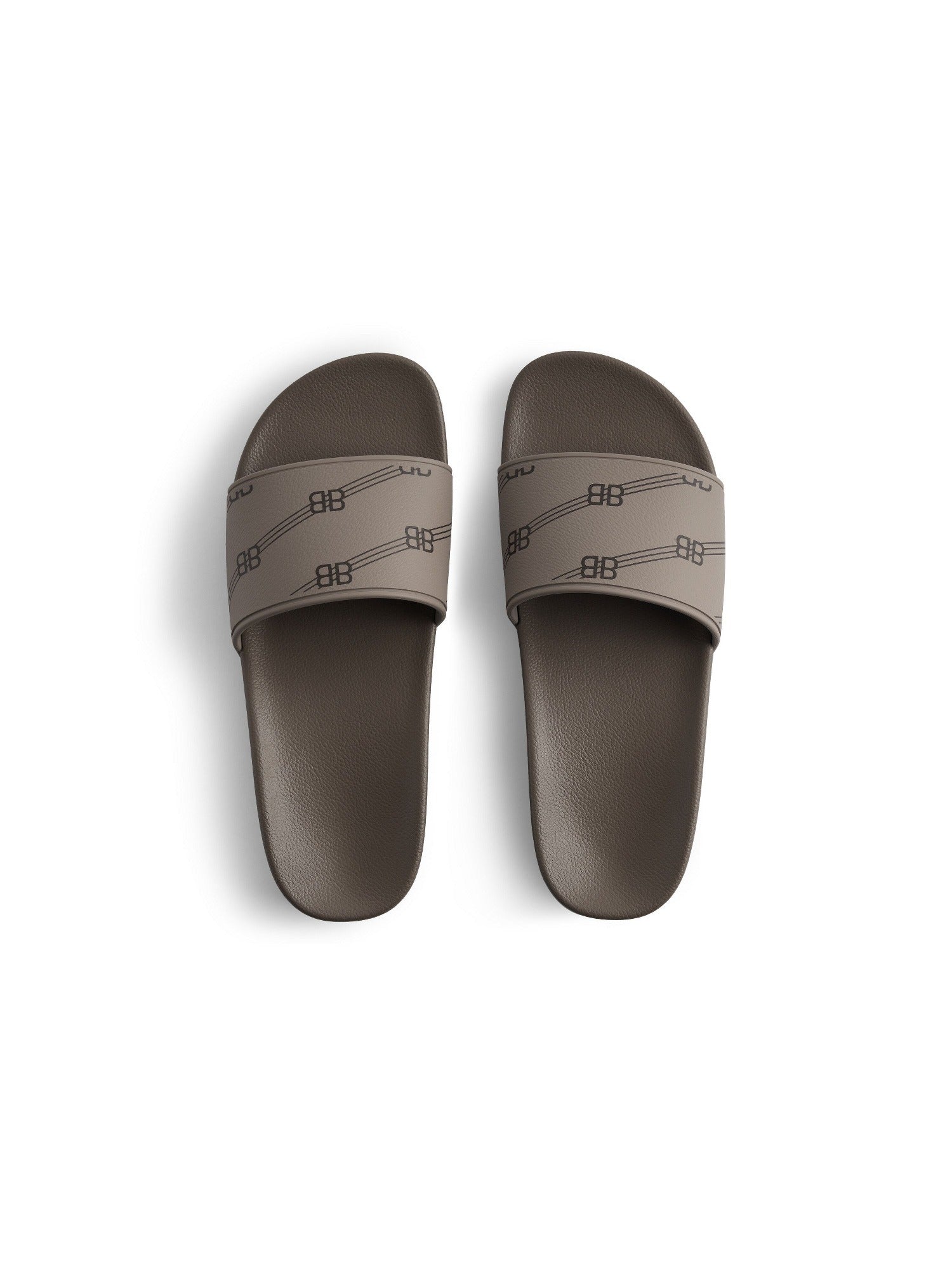 Pool Sandal BB Monogram dark mink grey & brown Clogs - Dark Mink Grey & Brown