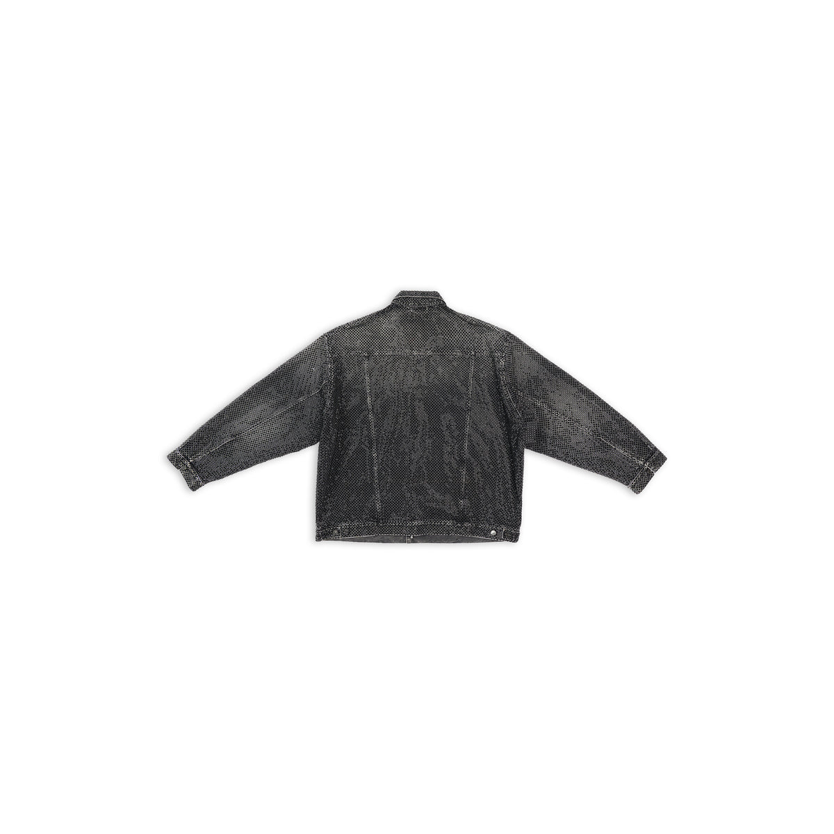 Large Fit Jacket With Rhinestones - Black