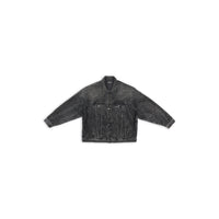 Large Fit Jacket With Rhinestones - Black