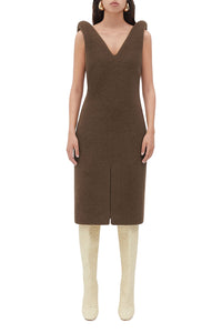 Double Face Alpaca aesthetic brown Dress - Aesthetic Brown