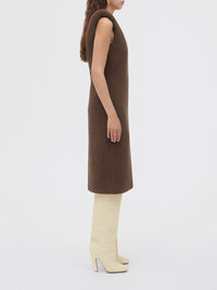 Double Face Alpaca aesthetic brown Dress - Aesthetic Brown