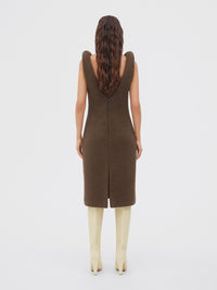 Double Face Alpaca aesthetic brown Dress - Aesthetic Brown