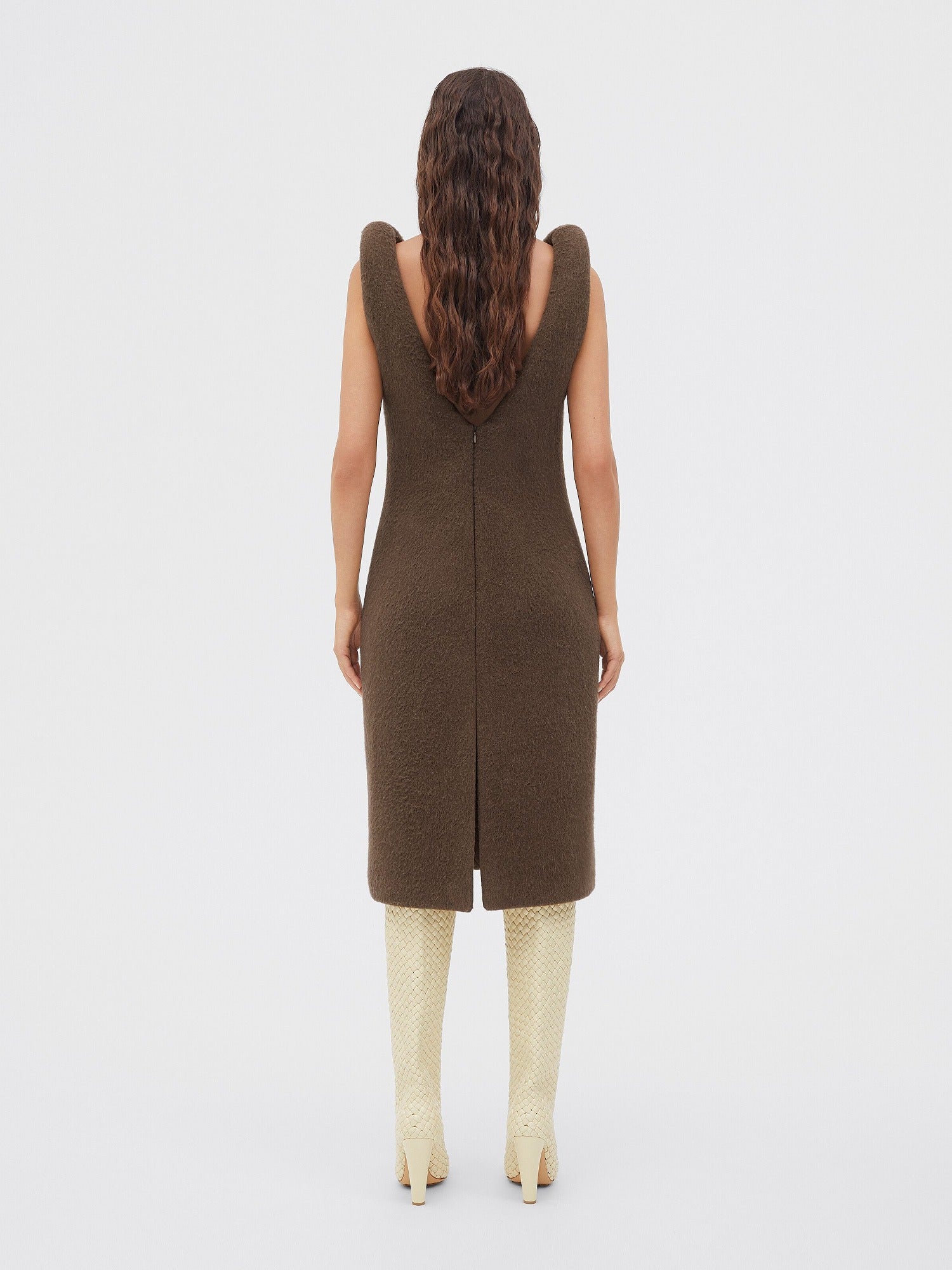 Double Face Alpaca aesthetic brown Dress - Aesthetic Brown