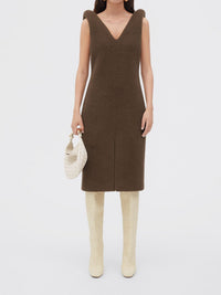 Double Face Alpaca aesthetic brown Dress - Aesthetic Brown