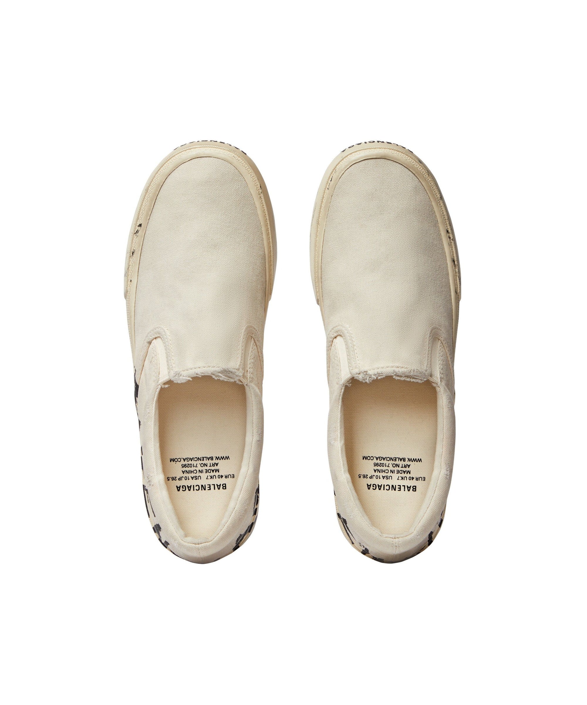 Paris Slip On Graffiti Sneakers - White & Black