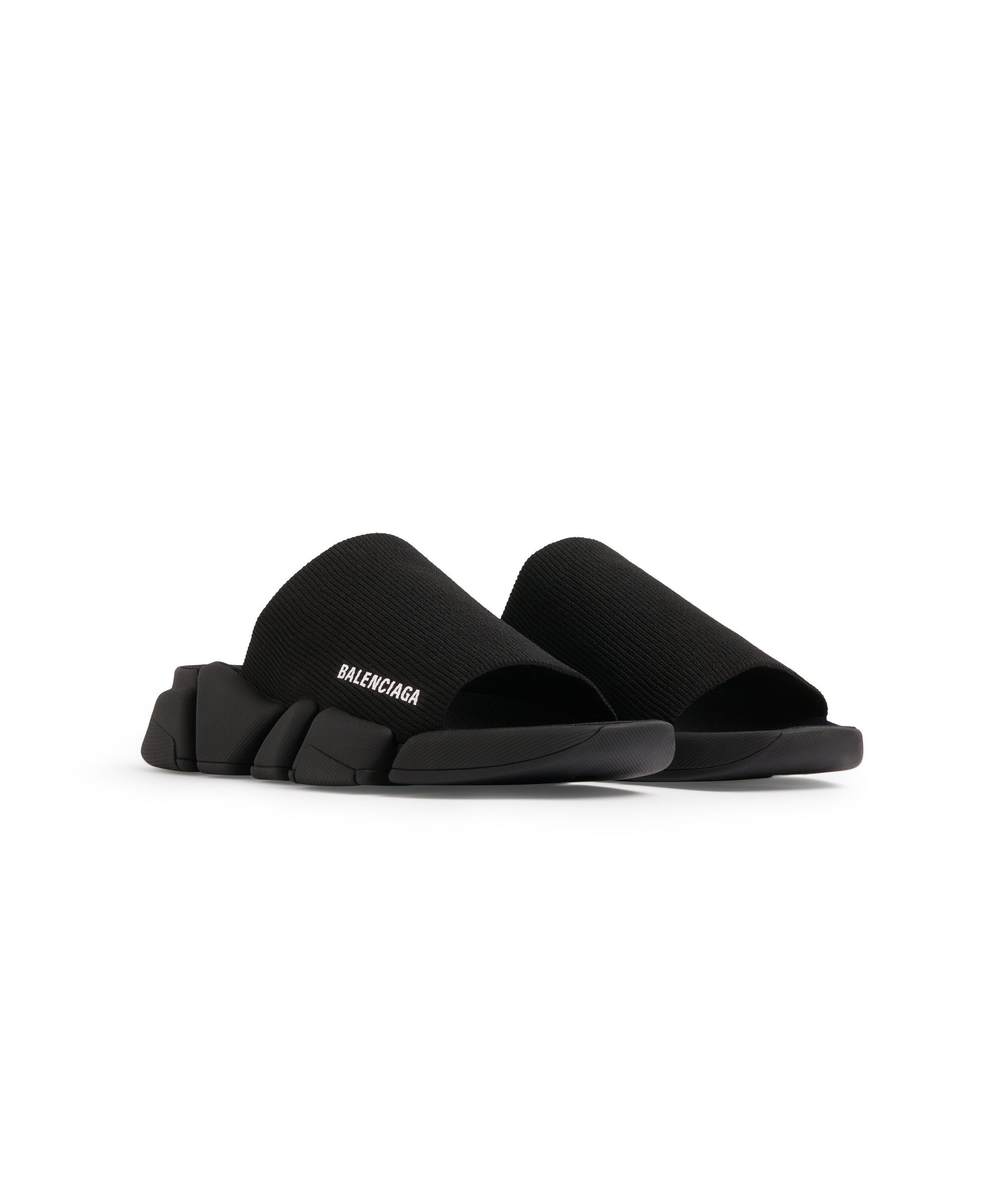 Speed 2. Recycled Knit Slide Sandals - Black