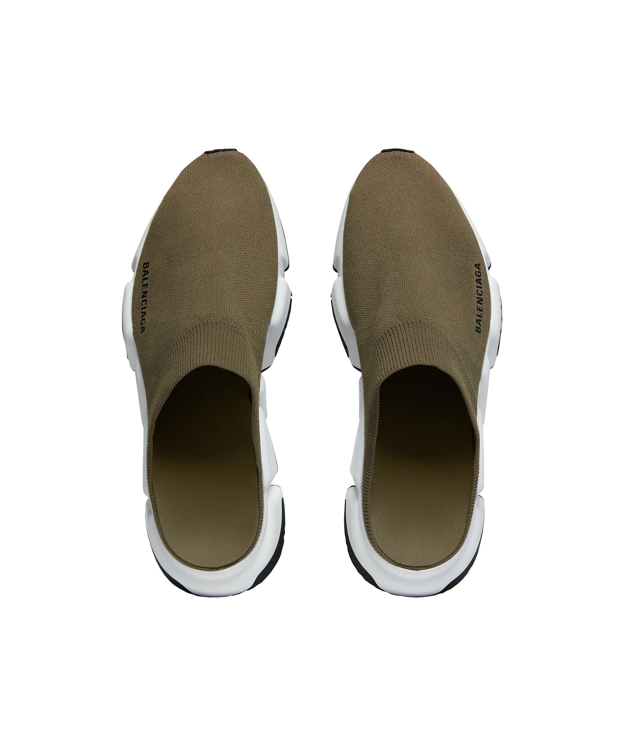 Speed Recycled Knit Mules - Dk Taupe & White & Black