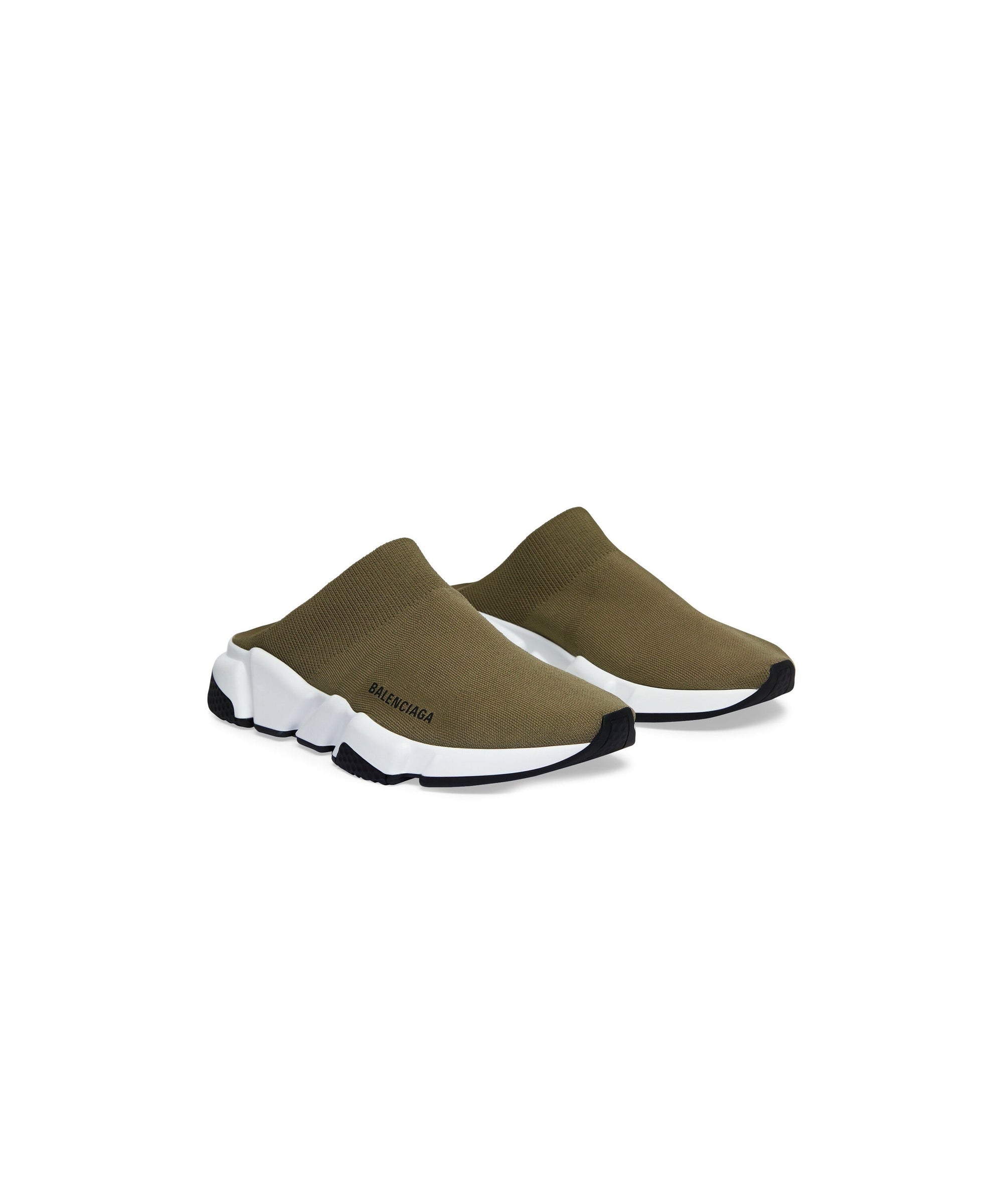 Speed Recycled Knit Mules - Dk Taupe & White & Black