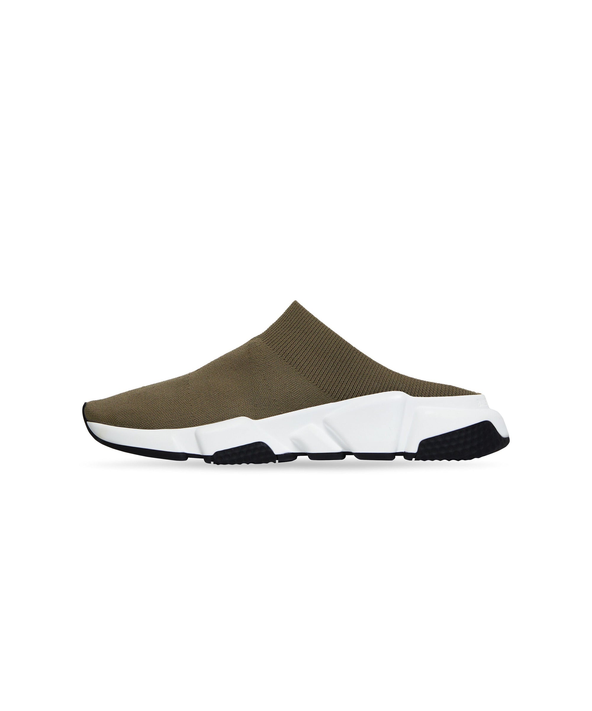 Speed Recycled Knit Mules - Dk Taupe & White & Black