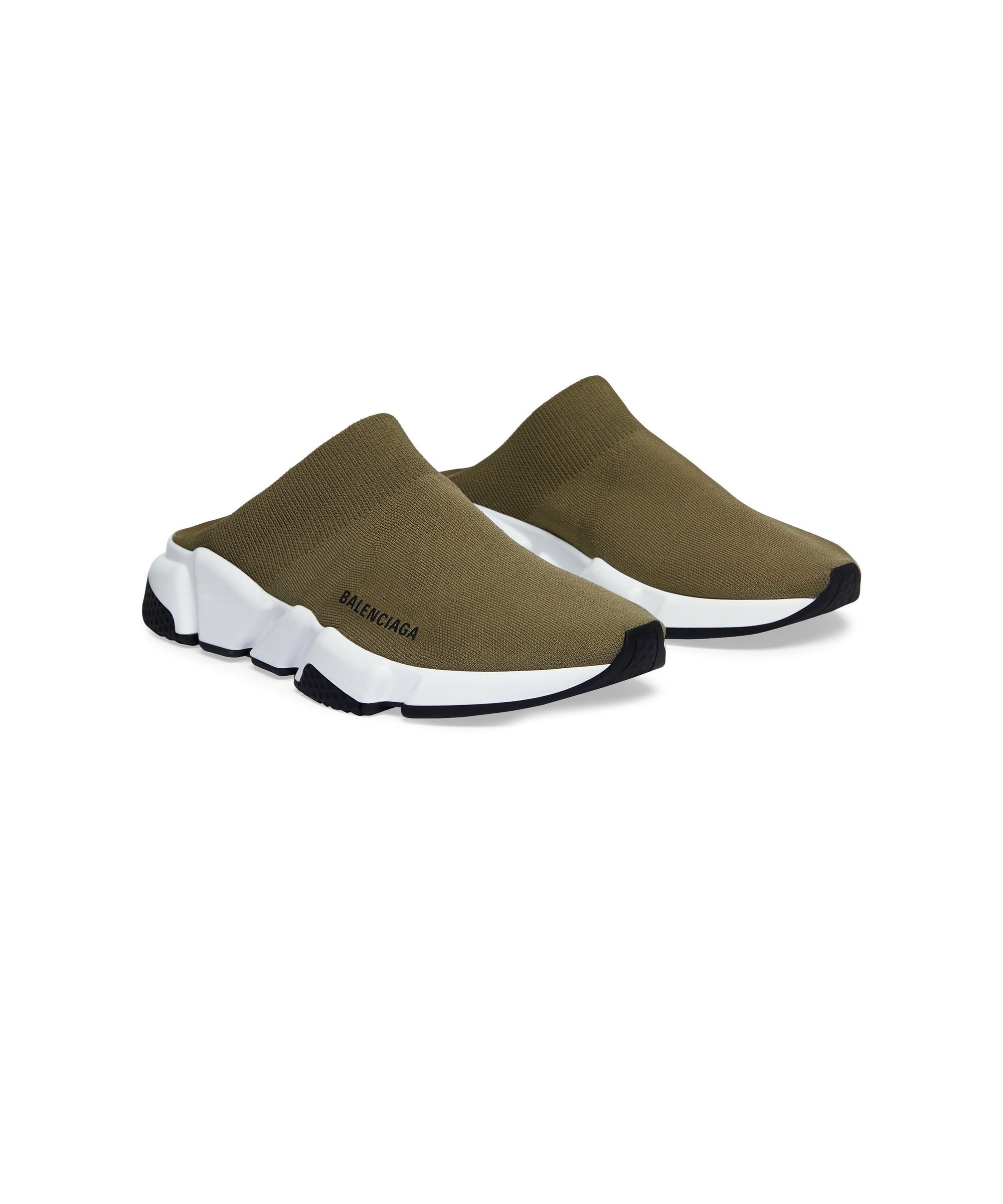 Speed Recycled Knit Mules - Dk Taupe & White & Black