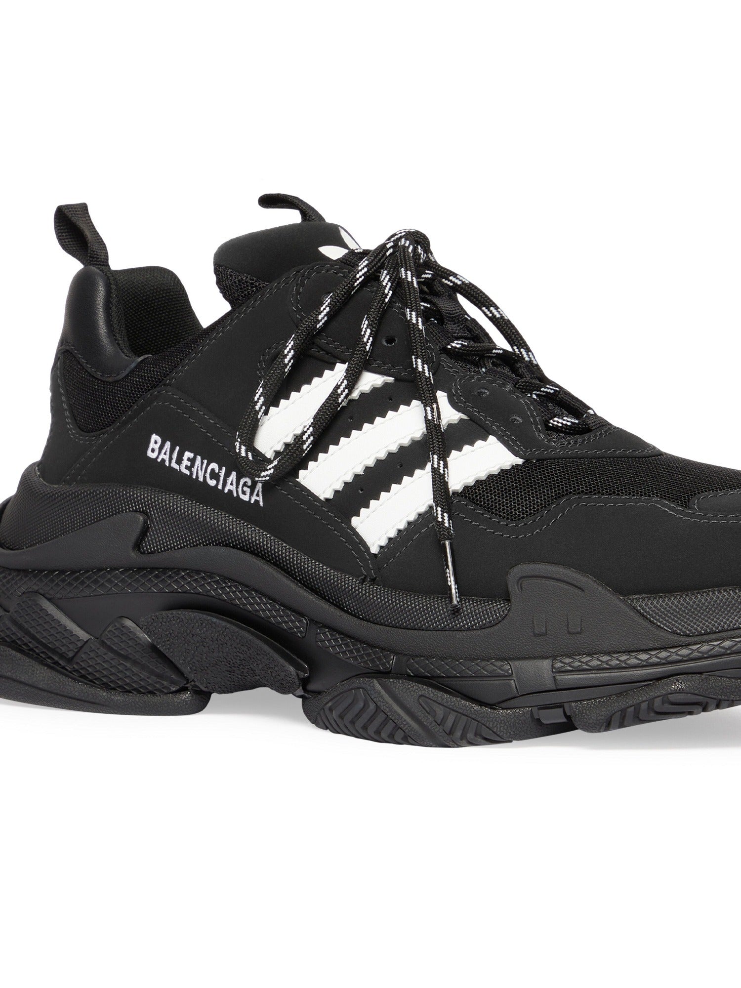 Balenciaga x Adidas Triple S black & white Sneakers - Black & White