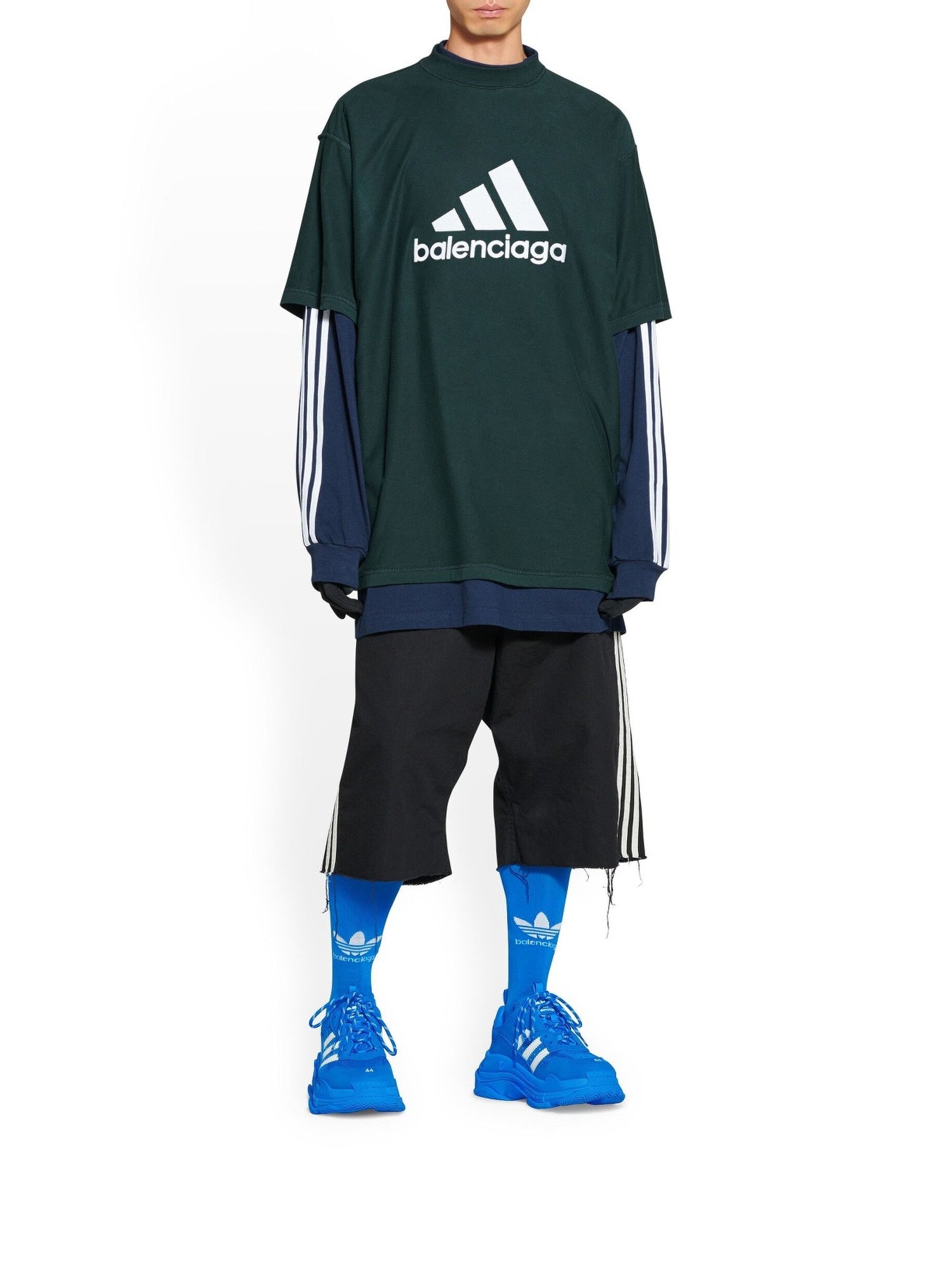 Balenciaga x Adidas Triple S blue & white Sneakers - Blue & White
