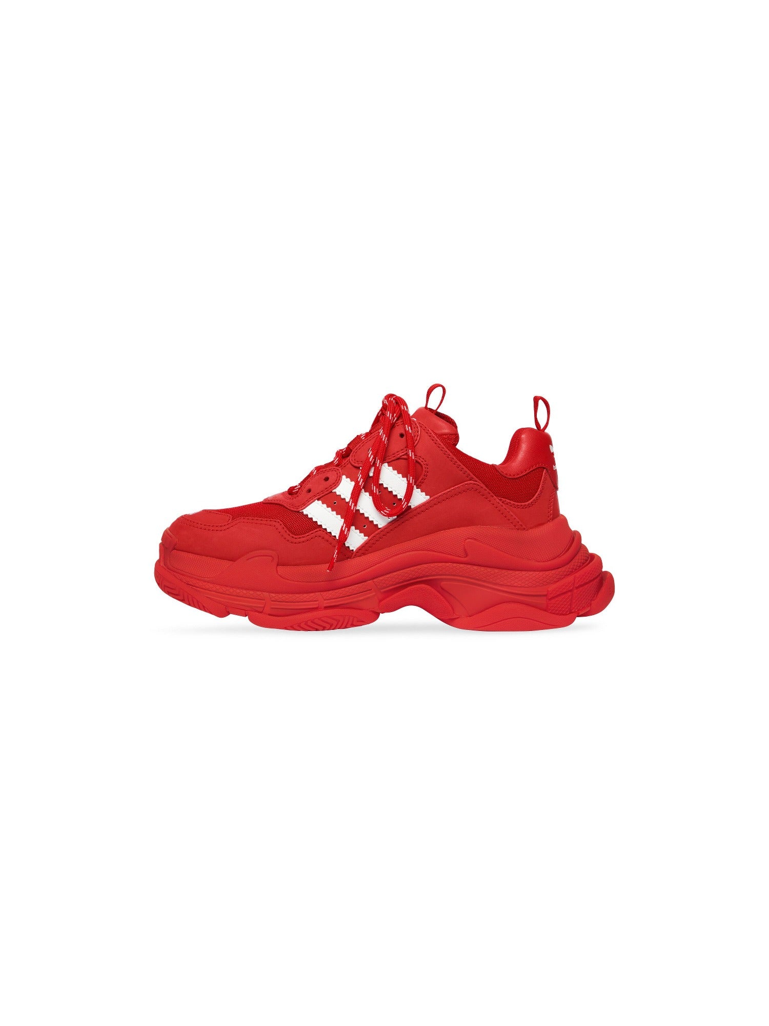 Balenciaga x Adidas Triple S red & white Sneakers - Red & White