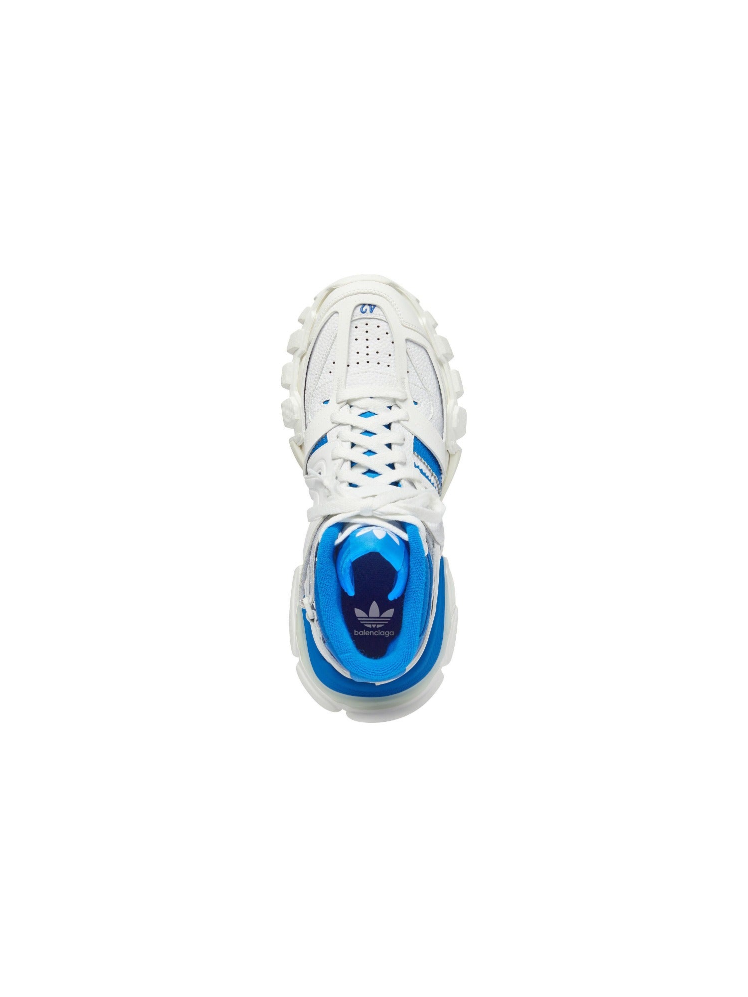 Balenciaga x Adidas Track Forum white & blue Sneakers - White & Blue