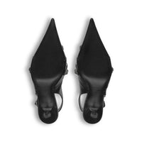 Cagole Slingback 70 Pumps - Black & Aged Nikel