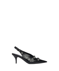 CAGOLE / Cagole Slingback 70 Pumps - Black & Aged Nikel
